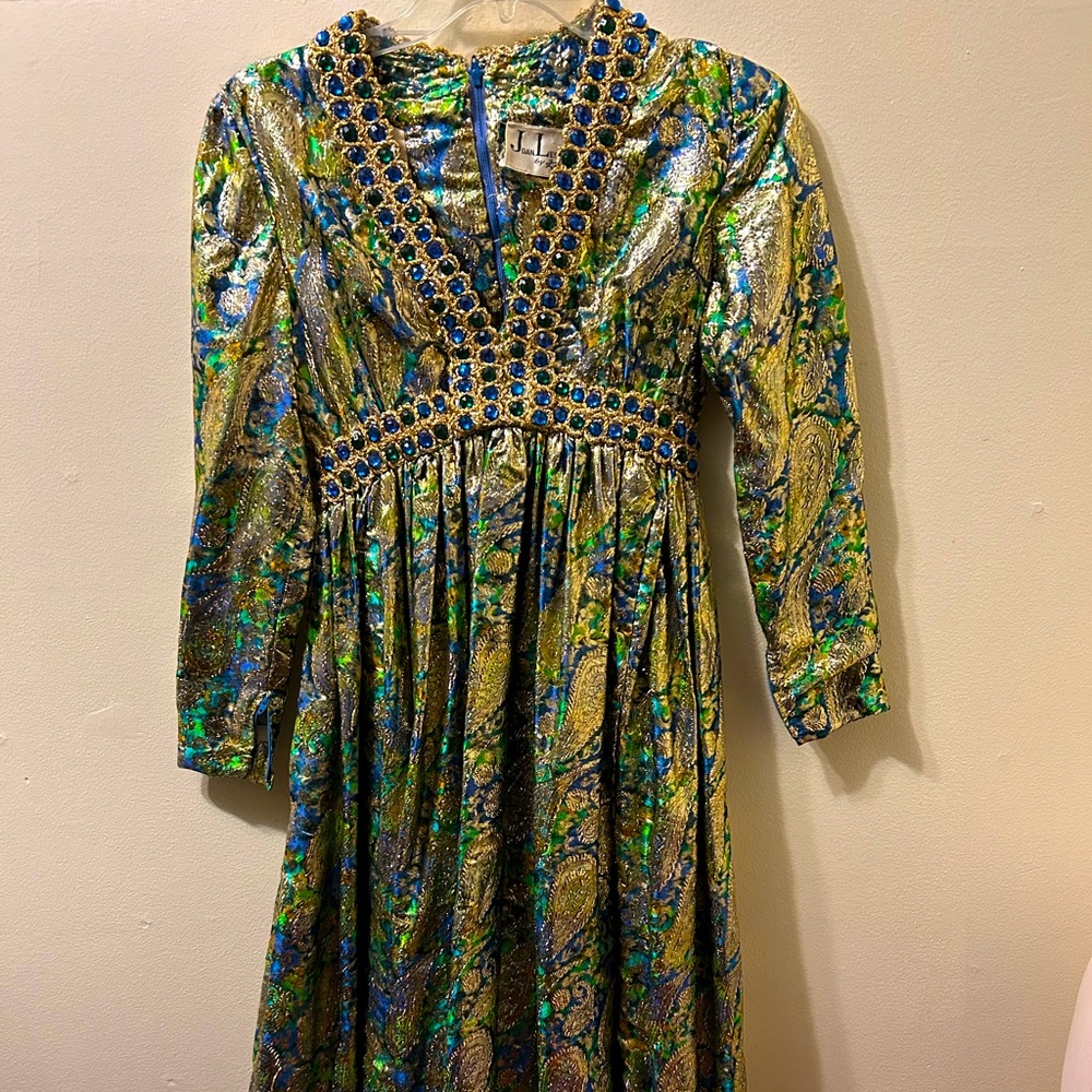 Amazing  brocade and beaded floor length Kasper by Joan Leslie Dress